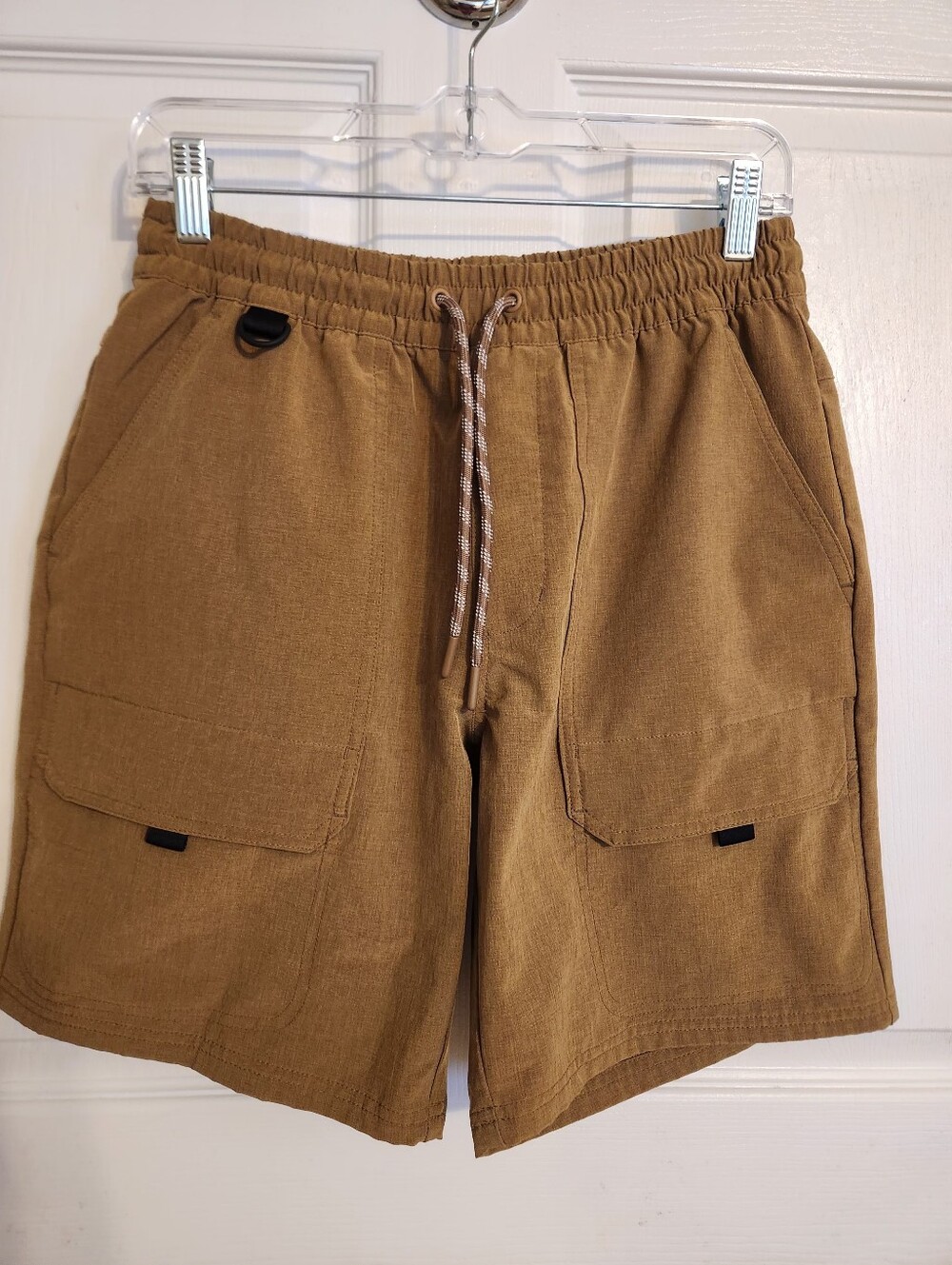 Old Navy Men's Stretch Tech Cargo Shorts - Drawstring Waist.  Khaki Brown. NWOT